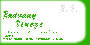 radvany vincze business card